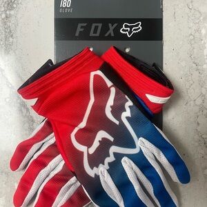 Fox Racing Red and Blue Gloves